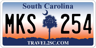 SC license plate MKS254
