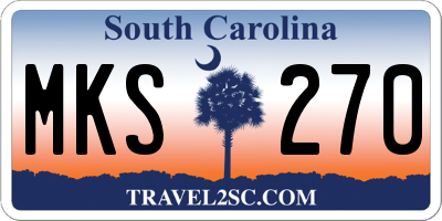 SC license plate MKS270