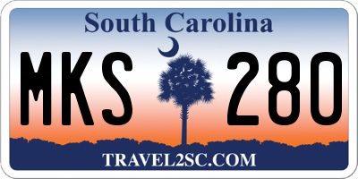 SC license plate MKS280