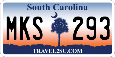 SC license plate MKS293
