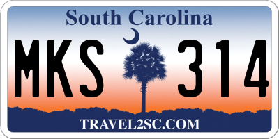 SC license plate MKS314