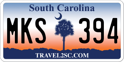 SC license plate MKS394