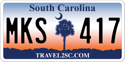 SC license plate MKS417