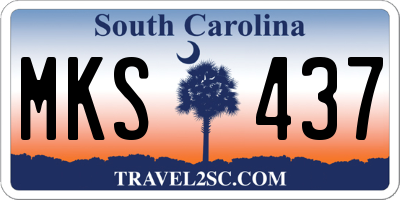 SC license plate MKS437