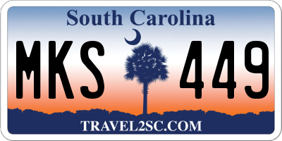 SC license plate MKS449