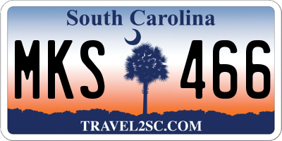 SC license plate MKS466