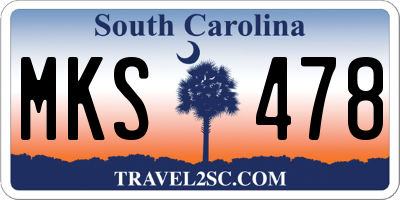 SC license plate MKS478