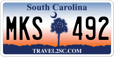 SC license plate MKS492
