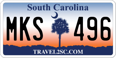 SC license plate MKS496