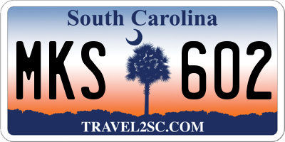 SC license plate MKS602