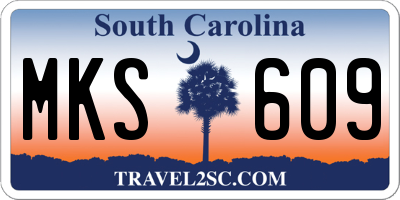 SC license plate MKS609