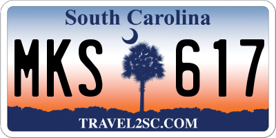 SC license plate MKS617