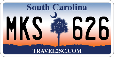 SC license plate MKS626