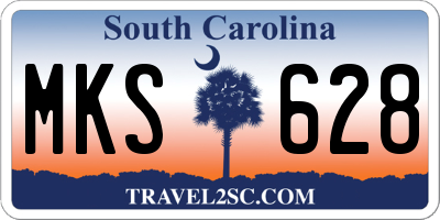 SC license plate MKS628