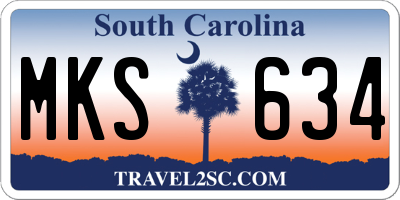 SC license plate MKS634