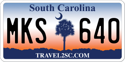 SC license plate MKS640