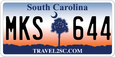 SC license plate MKS644