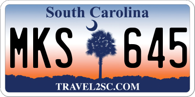 SC license plate MKS645