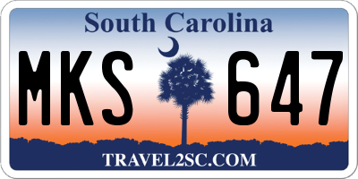 SC license plate MKS647