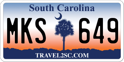 SC license plate MKS649