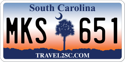 SC license plate MKS651