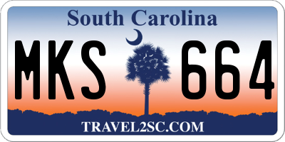SC license plate MKS664