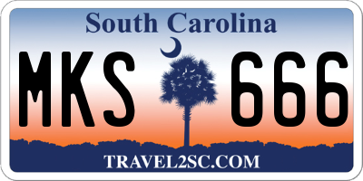 SC license plate MKS666