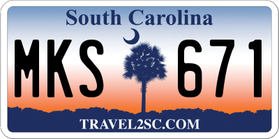 SC license plate MKS671