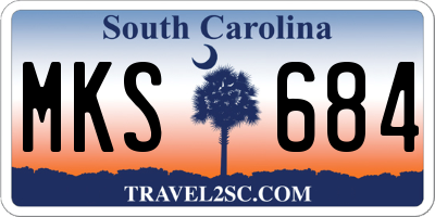 SC license plate MKS684