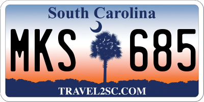SC license plate MKS685