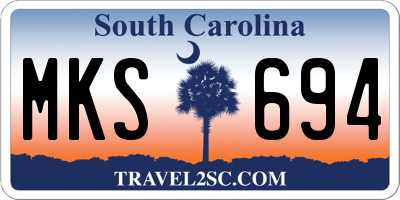 SC license plate MKS694