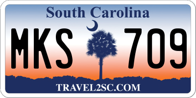 SC license plate MKS709