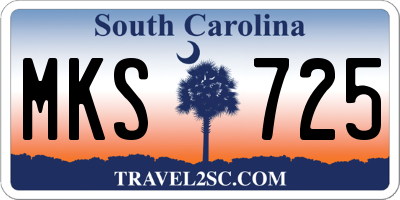 SC license plate MKS725