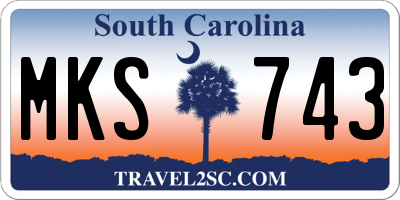 SC license plate MKS743