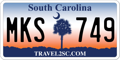 SC license plate MKS749