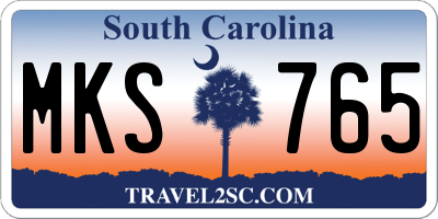 SC license plate MKS765