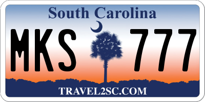 SC license plate MKS777
