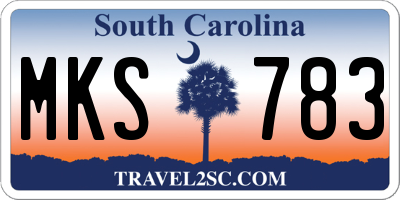 SC license plate MKS783