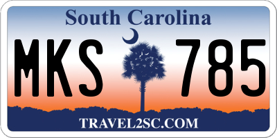 SC license plate MKS785