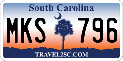 SC license plate MKS796