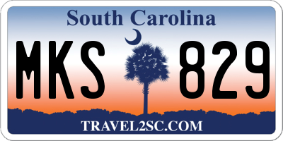 SC license plate MKS829