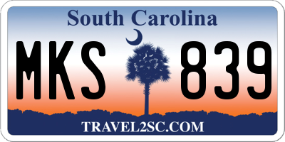 SC license plate MKS839