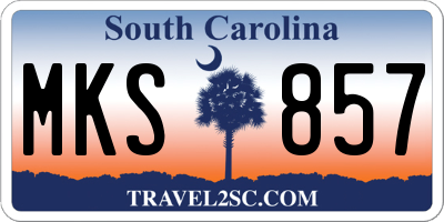 SC license plate MKS857
