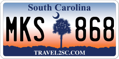 SC license plate MKS868