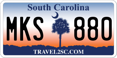 SC license plate MKS880