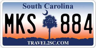 SC license plate MKS884