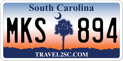 SC license plate MKS894