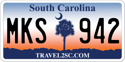 SC license plate MKS942