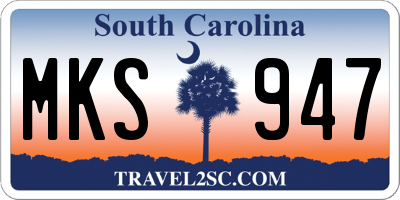 SC license plate MKS947