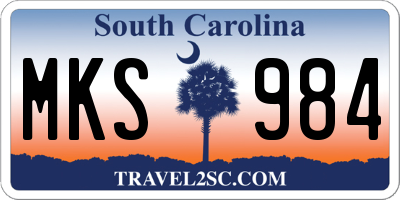 SC license plate MKS984